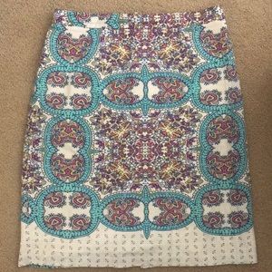 Anthropologie Maeve patterned skirt